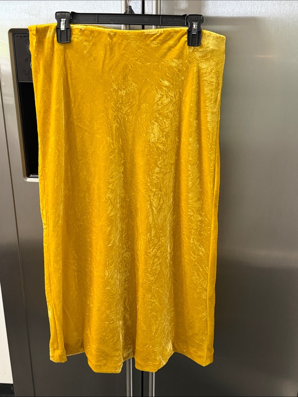 Maeve Golden Yellow Velvet Midi Skirt